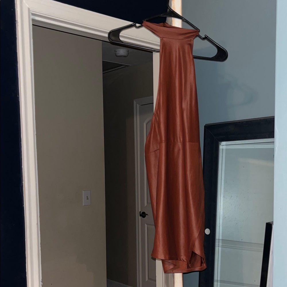 SHEIN Rust Halter Dress